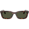 PO3396S, Dark Havana/Green Glass Lenses