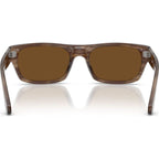 PO3398S, Striped Brown/Brown Polarised Glass Lenses 55 Eye Size