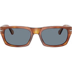 PO3398S, Terra Di Siena/Light Blue Glass Lenses 55 Eye Size