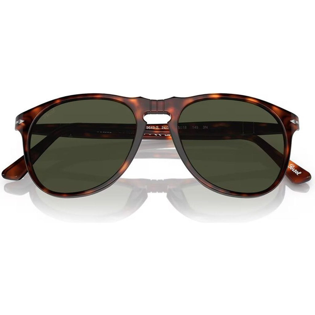 PO9649S, Havana/Green Glass Lenses