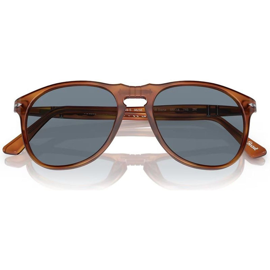 PO9649S, Terra Di Siena/Light Blue Glass Lenses 55 Eye Size