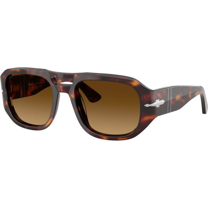 Vincent PO3373S, Havana/Brown Gradient Glass Lenses 53 Eye Size