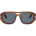 Vincent PO3373S, Terra Di Siena/Light Blue Glass Lenses 53 Eye Size