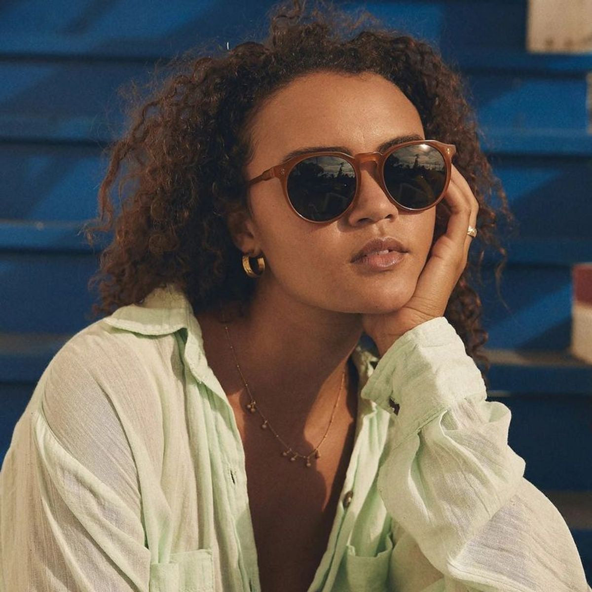 Remmy 49 Small, Honey/Green Polarised Lenses