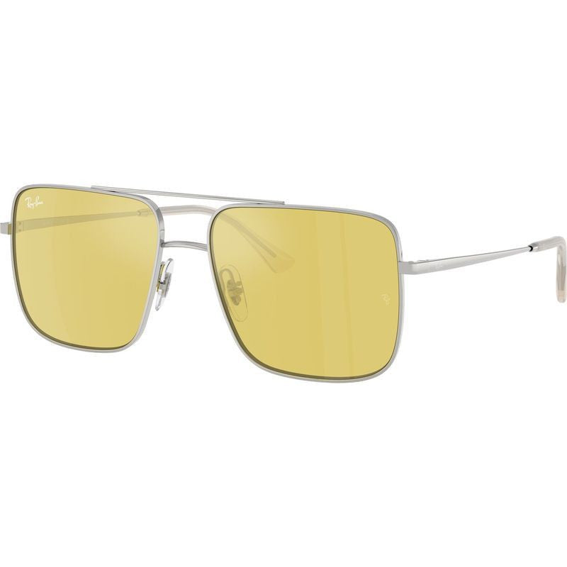 Ari RB3758, Silver/Gold Flash Yellow Mirror Lenses 56 Eye Size