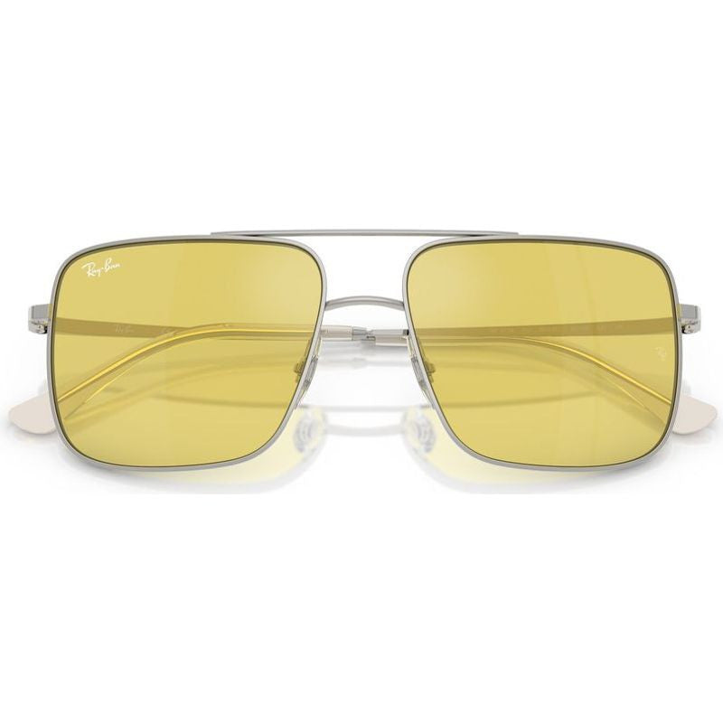 Ari RB3758, Silver/Gold Flash Yellow Mirror Lenses 56 Eye Size