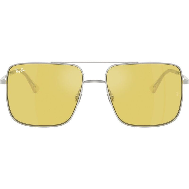 Ari RB3758, Silver/Gold Flash Yellow Mirror Lenses 56 Eye Size