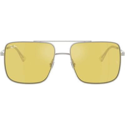 Ari RB3758, Silver/Gold Flash Yellow Mirror Lenses 56 Eye Size