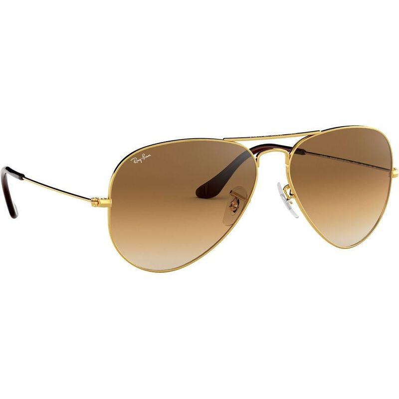 Aviator Classic RB3025, Gold/Brown Gradient Glass Lenses 55 Eye Size