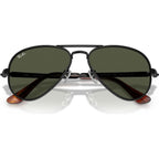 Aviator Max RB3925, Black/Green Glass Lenses 62 Eye Size