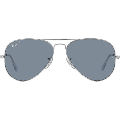 Aviator Classic RB3025, Silver/Blue Glass Polarised Lenses 58 Eye Size