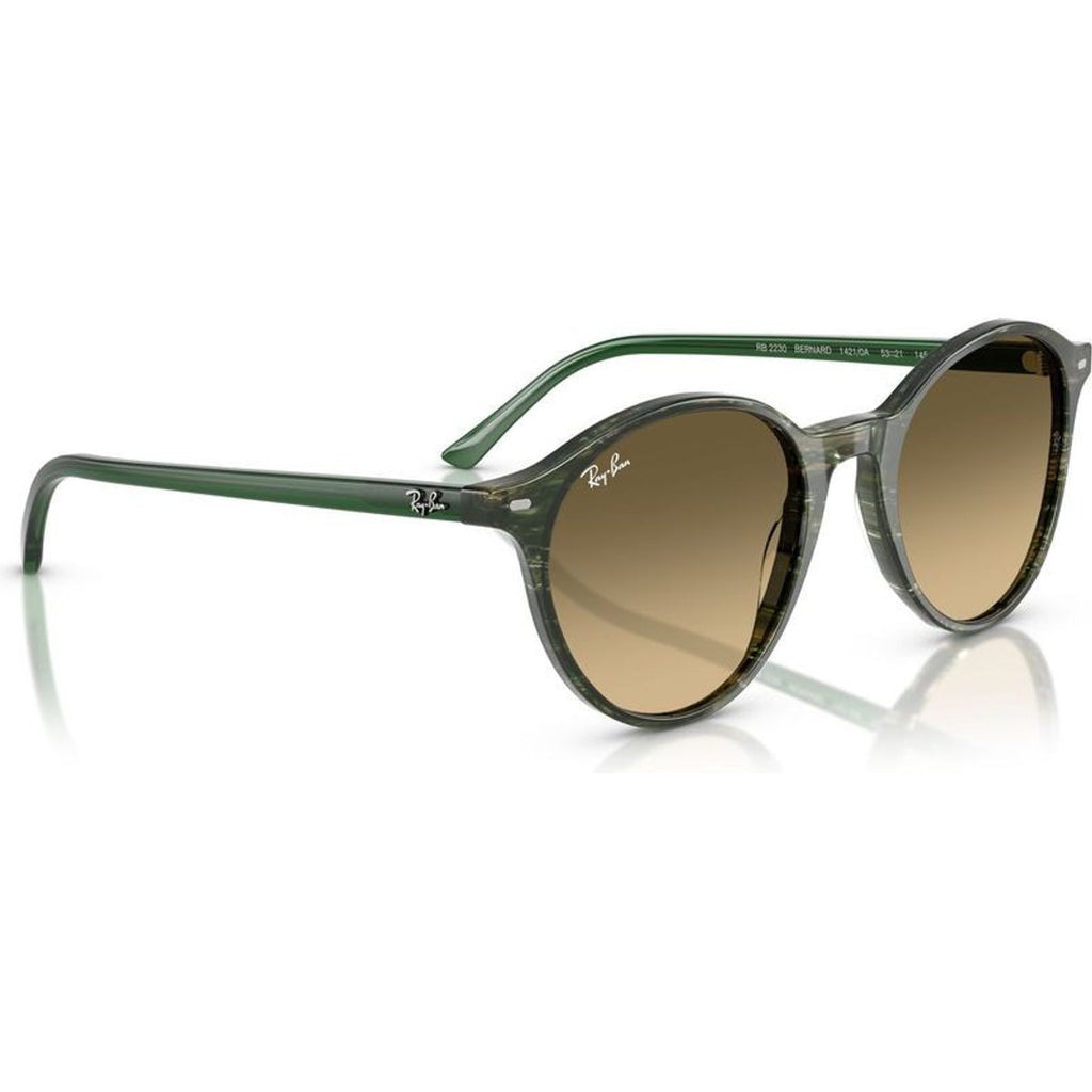 Bernard RB2230, Transparent Shade Fantasy Green/Brown Gradient Glass Lenses 53 Eye Size
