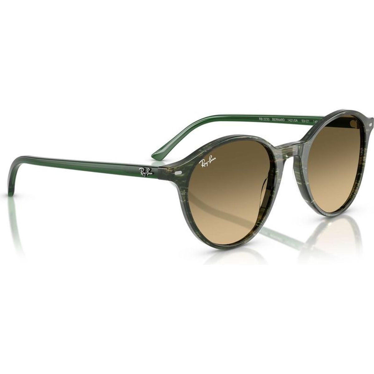 Bernard RB2230, Transparent Shade Fantasy Green/Brown Gradient Glass Lenses 53 Eye Size