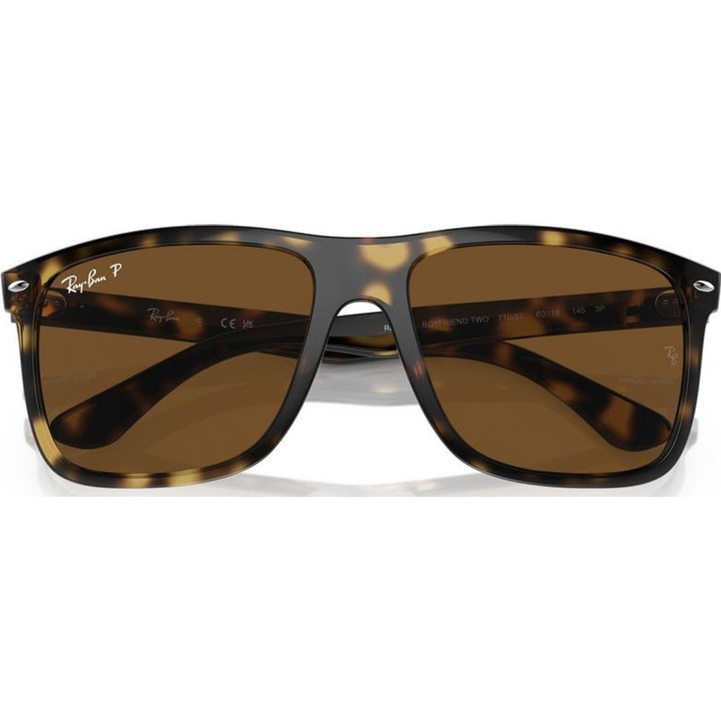 Boyfriend Two RB4547, Havana/Brown Polarised Glass Lenses 60 Eye Size