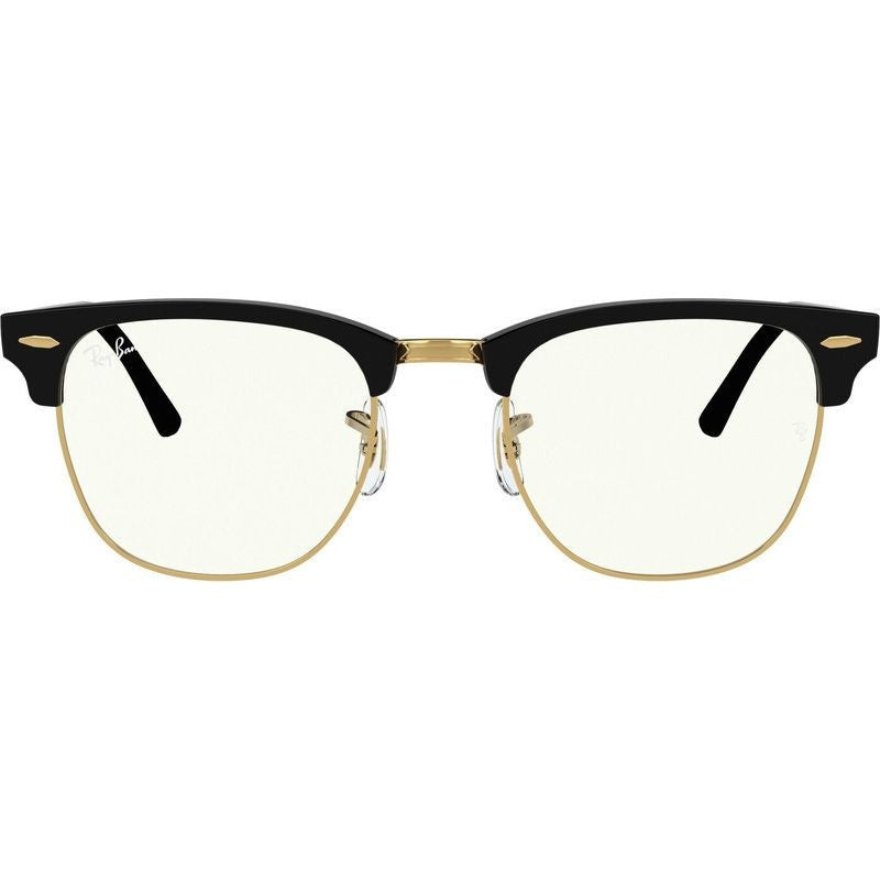 Clubmaster Classic RB3016, Black/Clear Blue Light Lenses 51 Eye Size