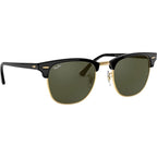 Clubmaster Classic RB3016, Black/Green Glass Lenses 51 Eye Size