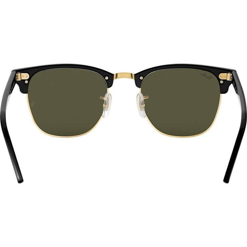 Clubmaster Classic RB3016, Black/Green Glass Lenses 51 Eye Size