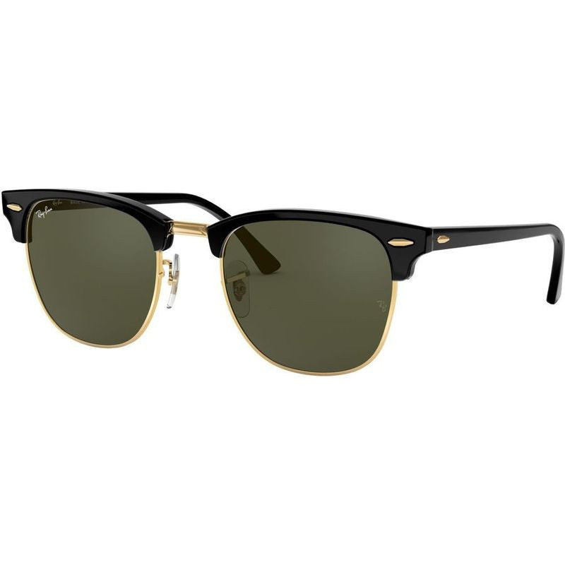 Clubmaster Classic RB3016, Black/Green Glass Lenses 55 Eye Size