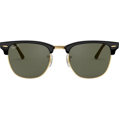 Clubmaster Classic RB3016, Black/Green Glass Polarised Lenses 51 Eye Size