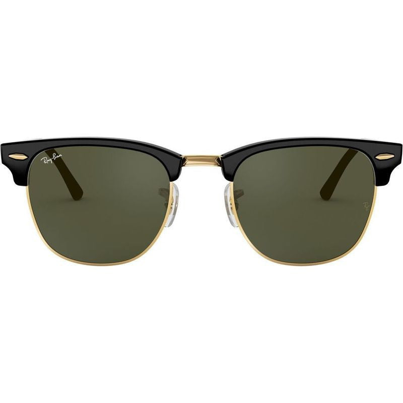 Clubmaster Classic RB3016, Black/Green Glass Lenses 55 Eye Size