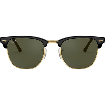 Clubmaster Classic RB3016, Black/Green Glass Lenses 55 Eye Size
