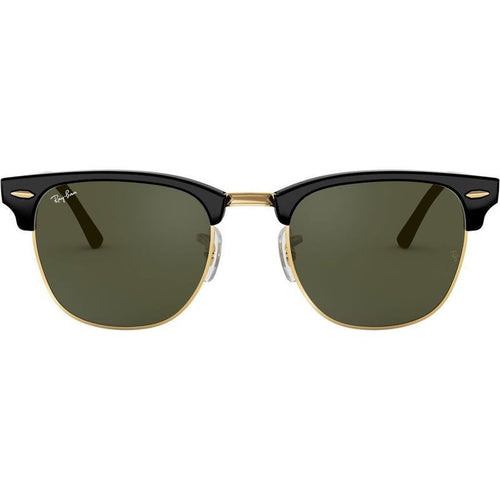 Clubmaster Classic RB3016, Black/Green Glass Lenses 55 Eye Size
