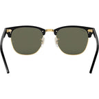 Clubmaster Classic RB3016, Black/Green Glass Polarised Lenses 51 Eye Size