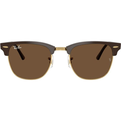 Clubmaster Classic RB3016, Brown on Gold/Dark Brown Glass Lenses 51 Eye Size