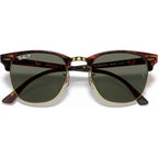 Clubmaster Classic RB3016, Red Havana/Green Glass Polarised Lenses 55 Eye Size