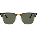 Clubmaster Classic RB3016, Red Havana/Green Glass Polarised Lenses 55 Eye Size