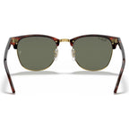 Clubmaster Classic RB3016, Red Havana/Green Glass Polarised Lenses 55 Eye Size
