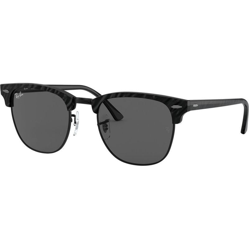 Clubmaster Classic RB3016, Top Wrinkled Black on Black/Dark Grey Glass Lenses 51 Eye Size