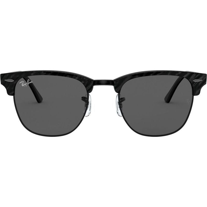Clubmaster Classic RB3016, Top Wrinkled Black on Black/Dark Grey Glass Lenses 51 Eye Size