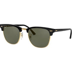 Clubmaster Classic RB3016F, Black/Green Polarised Glass Lenses