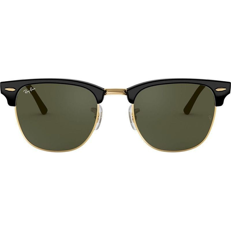 Clubmaster Classic RB3016F, Black on Arista/Green Glass Lenses