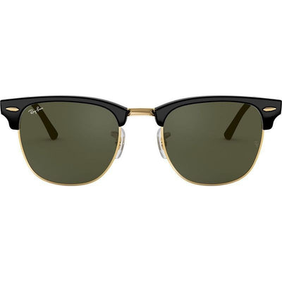 Clubmaster Classic RB3016F, Black on Arista/Green Glass Lenses