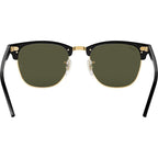 Clubmaster Classic RB3016F, Black on Arista/Green Glass Lenses