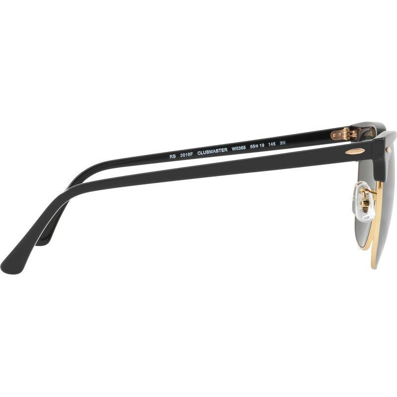 Clubmaster Classic RB3016F, Black on Arista/Green Glass Lenses