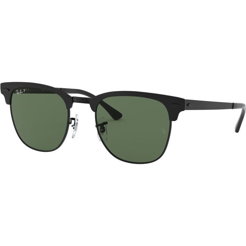 Clubmaster Metal RB3716, Matte Black/Green Polarised Glass Lenses