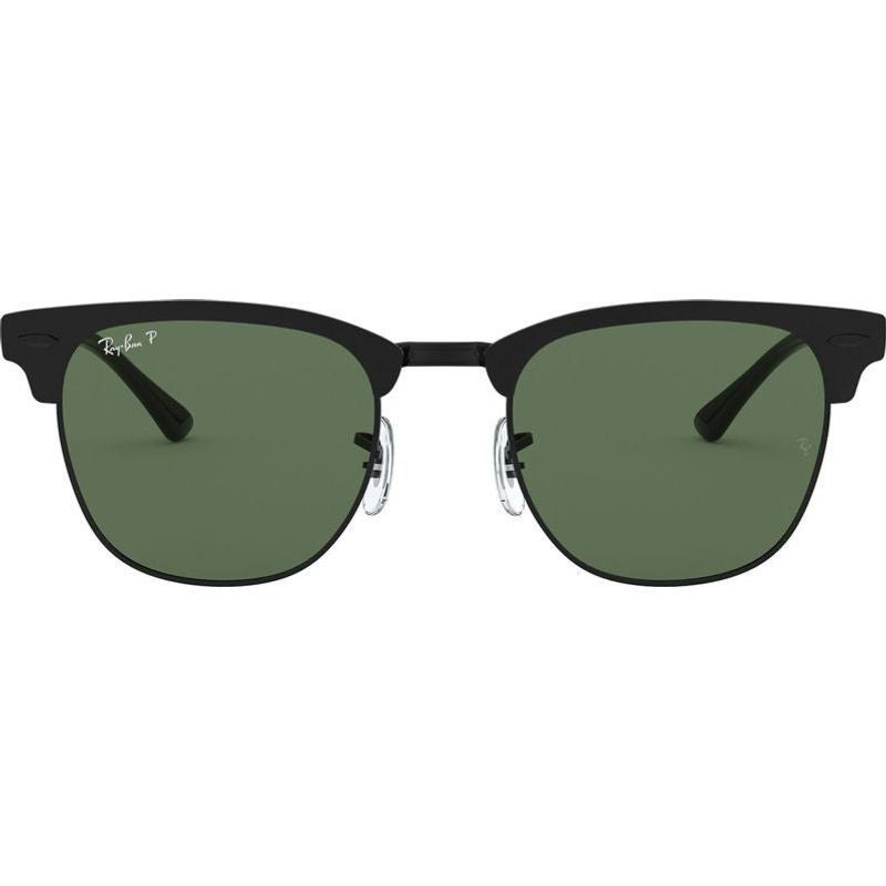 Clubmaster Metal RB3716, Matte Black/Green Polarised Glass Lenses
