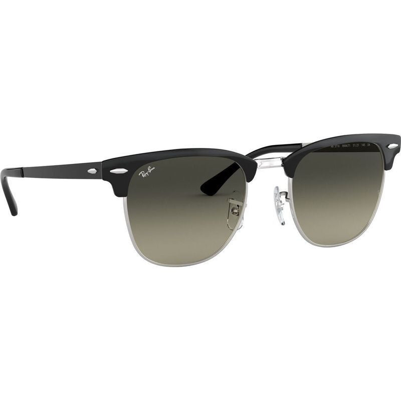 Clubmaster Metal RB3716, Black on Silver/Grey Gradient Glass Lenses