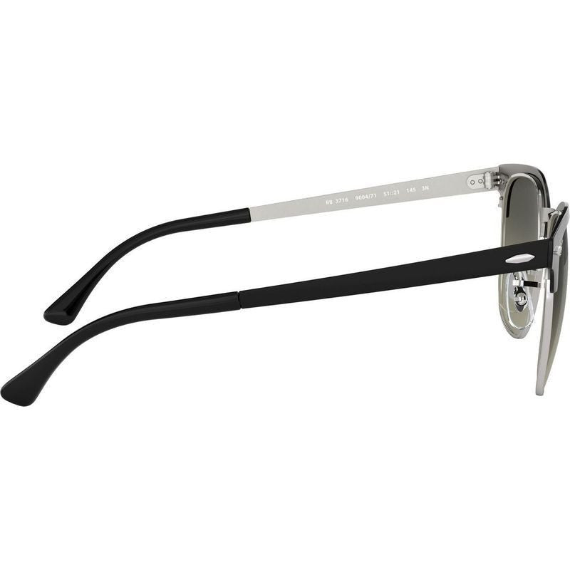 Clubmaster Metal RB3716, Black on Silver/Grey Gradient Glass Lenses