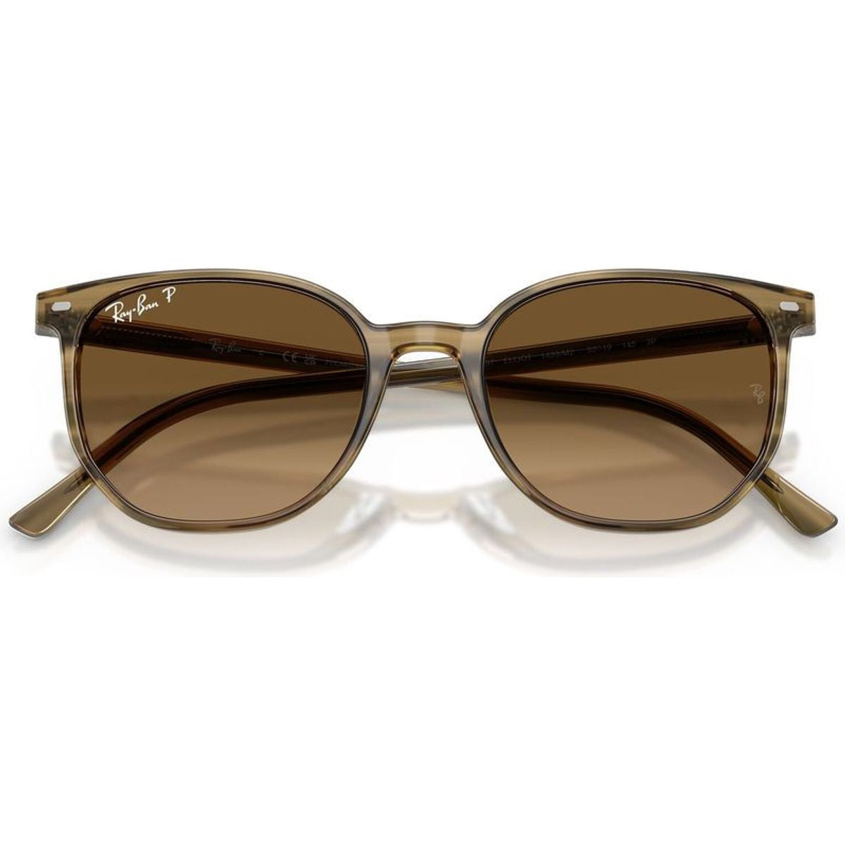 Elliot RB2197, Striped Green/Brown Gradient Polarised Glass Lenses 52 Eye Size