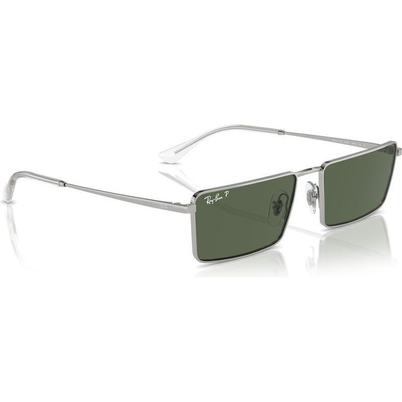 Emy RB3741, Silver/Dark Green Polarised Lenses 56 Eye Size