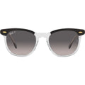 Hawkeye RB2298, Black on Transparent/Grey Gradient Polarised Glass Lenses 52 Eye Size