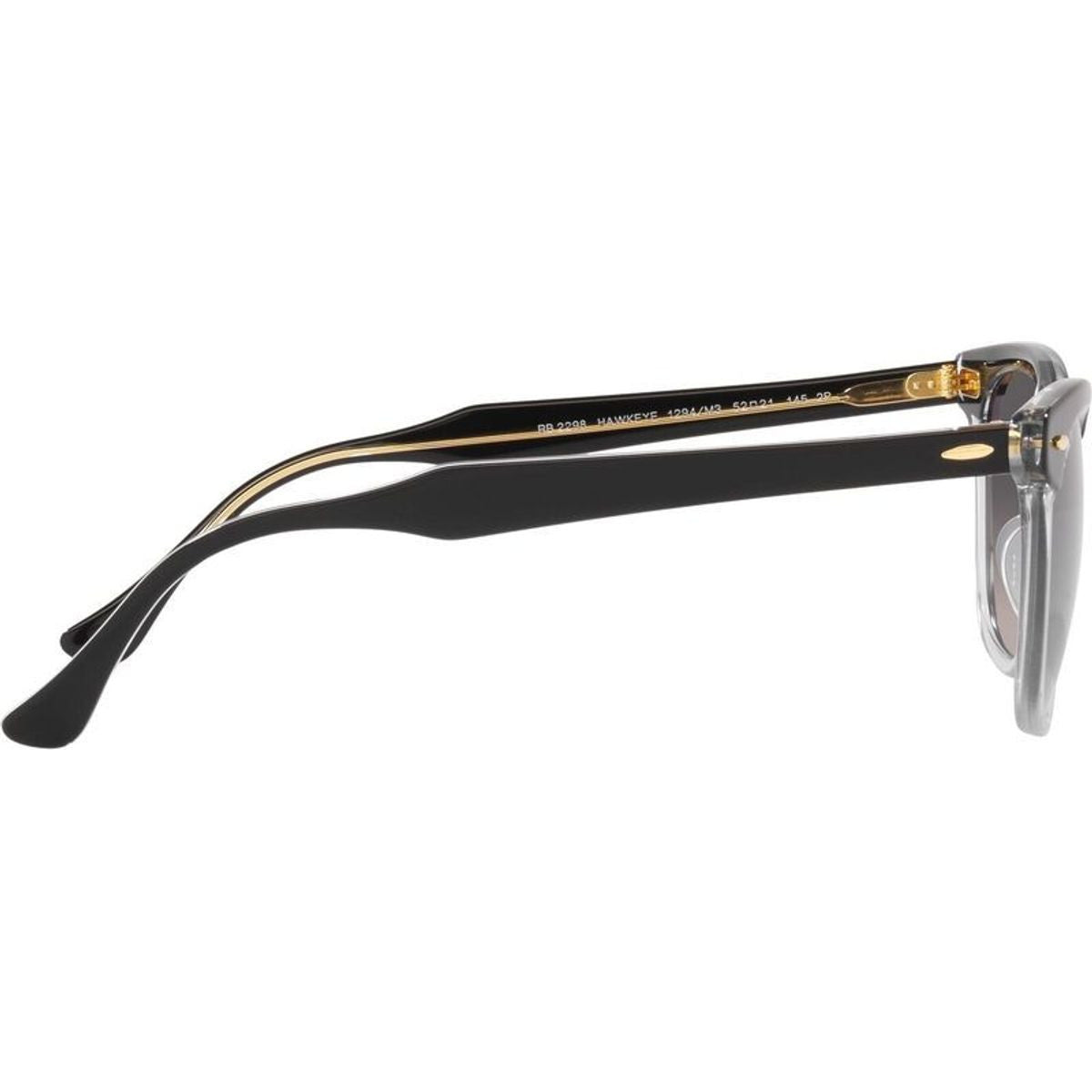 Hawkeye RB2298, Black on Transparent/Grey Gradient Polarised Glass Lenses 52 Eye Size