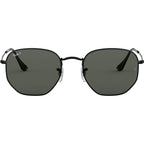 Hexagonal Flat RB3548N, Black/Green Polarised Glass Lenses 54 Eye Size