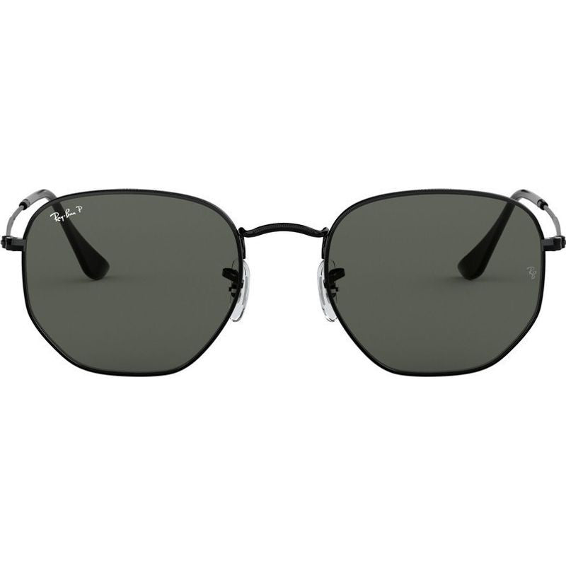 Hexagonal Flat RB3548N, Black/Green Polarised Glass Lenses 54 Eye Size