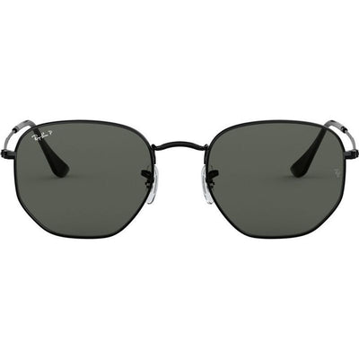 Hexagonal Flat RB3548N, Black/Green Polarised Glass Lenses 54 Eye Size