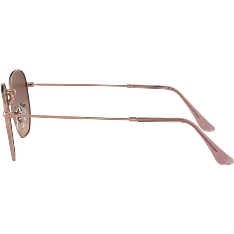 Hexagonal Flat RB3548N, Copper/Brown Gradient Glass Lenses 51 Eye Size